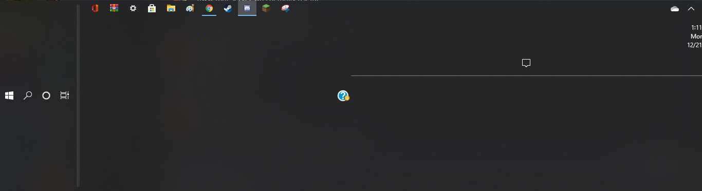 My taskbar enlarged itself but not vertically like with other complaints. 222a29f6-f8cb-493f-9f7f-32a7c1b80213?upload=true.png