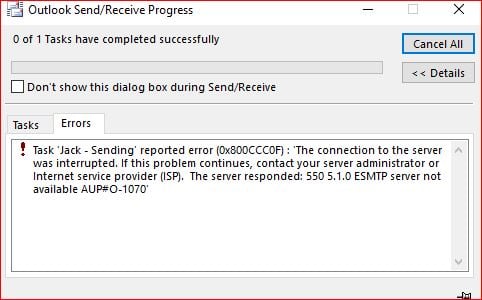Windows Mail messages get stuck in outbox and creates multiple blank drafts. 224970d1550662864t-unknown-message-stuck-outlook-2016-outbox-outlook-error-2.jpg