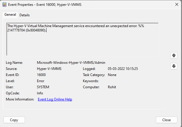 Hyper-V Error "No more data available" when creating a virtual machine! Please help 2257d4ee-02c5-403d-8901-c2ded3dda8ca?upload=true.png