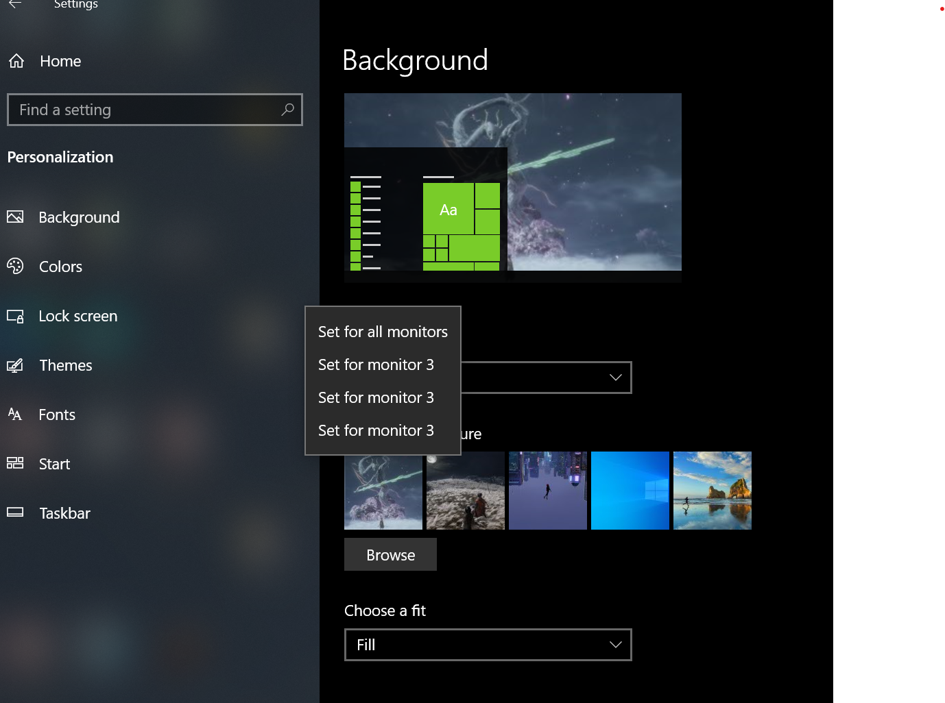 Having an issue with setting different wallpapers on individual monitors. 226abe21-d385-42e7-985b-eb93f00bb072?upload=true.png