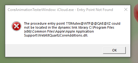 Error message while starting after te installation of iCloud for win 10 227e6c8b-d5b0-4f9d-aea3-86f86b838117?upload=true.png
