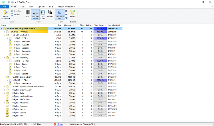 1Tb HDD is showing 705Gb capacity with WinDirStat 231187d1555794628t-cannot-locate-delete-windirstat-files-treesizefree1.png