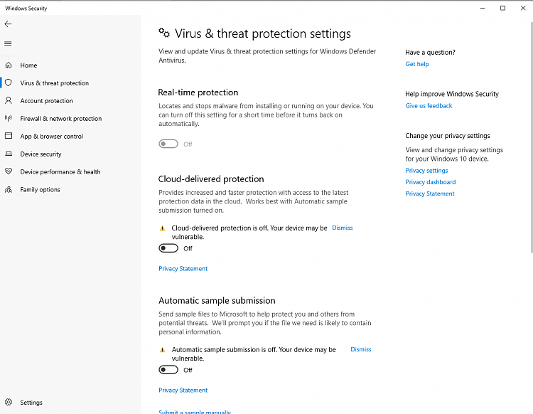 when i open windows virus and treat protection it says your IT administration had limited... 232281d1556697450t-windows-10-pro-virus-treat-protection-cannot-set-anything-image.png