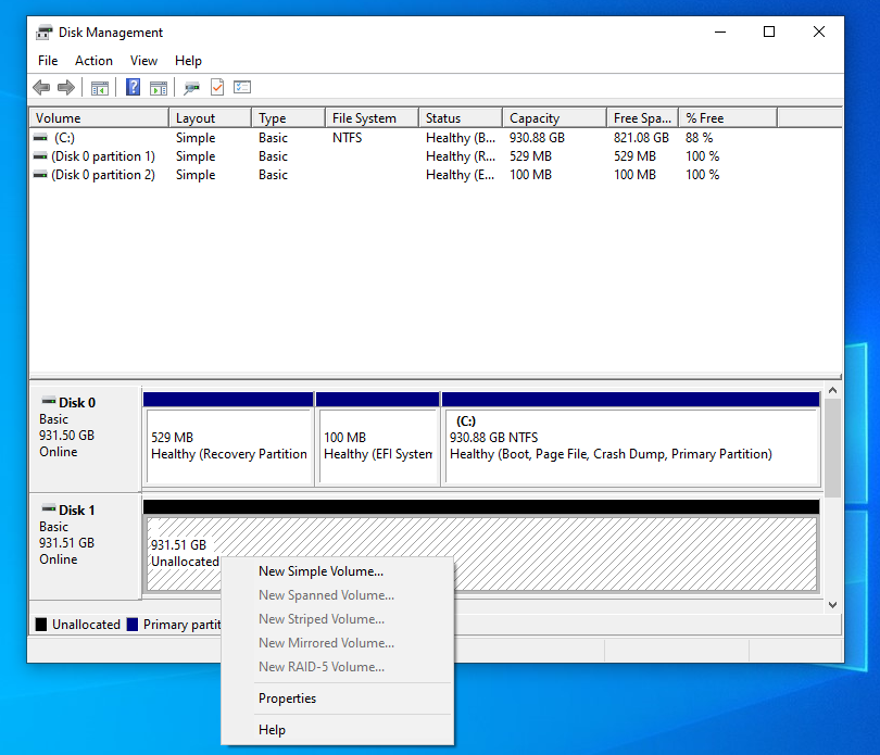 Formatting a secondary internal HDD with Win10 pro: normal options not showing? 2335cd22-16d9-4b06-8d04-b29095b8009c?upload=true.png
