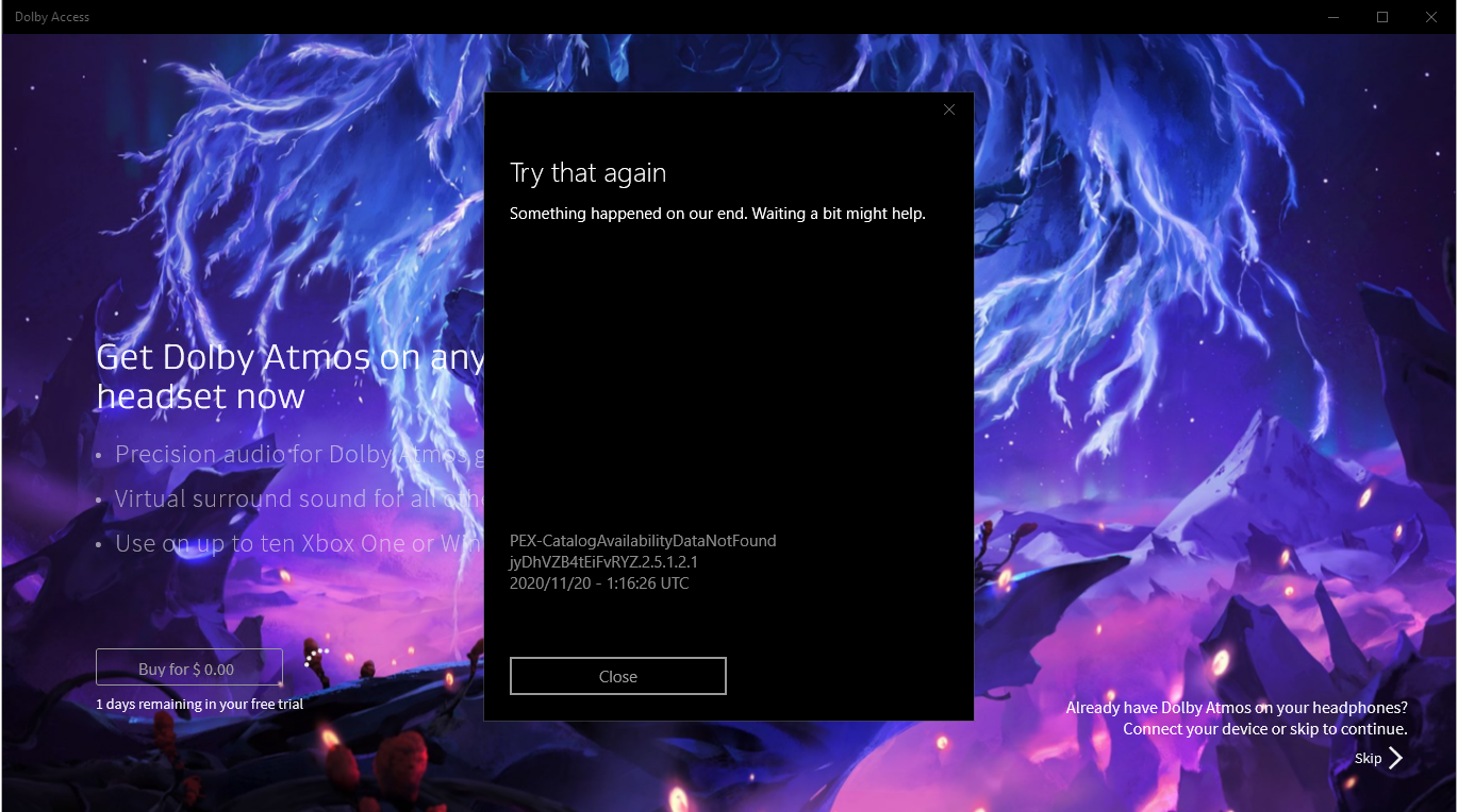 Cannot Purchase Dolby Access 2354f89b-4f8f-4f4c-bd7c-6c4bae60895d?upload=true.png