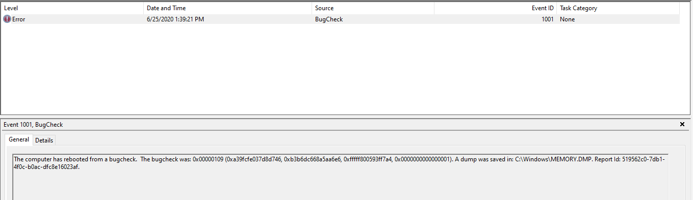 The computer has rebooted from a bugcheck. The bugcheck was: 0x00000109 2378cb63-5e40-4ca6-b3aa-283b54b99324?upload=true.png