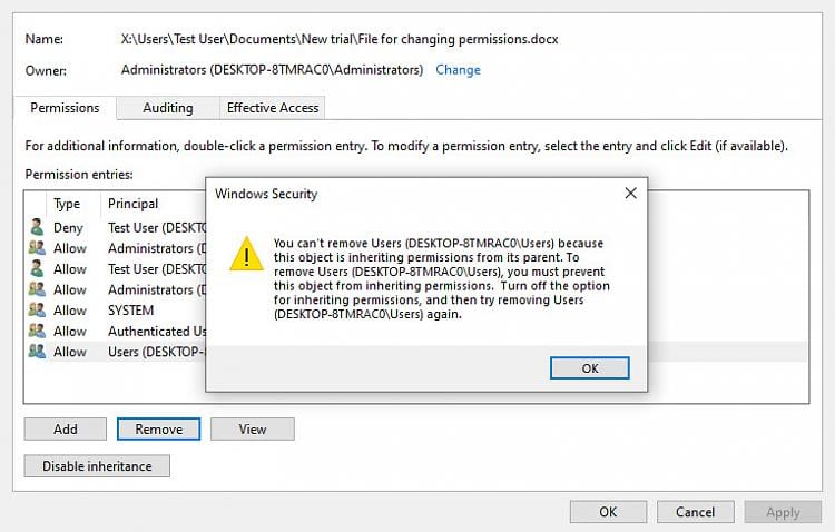 Using C++, Want to remove not deny Write permission alone from a user trustee with Full... 239203d1562193260t-file-permissions-another-user-last-action.jpg