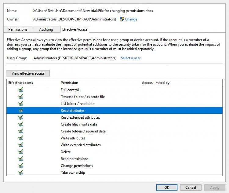 Using C++, Want to remove not deny Write permission alone from a user trustee with Full... 239209d1562194691t-file-permissions-another-user-03-07-2019-23-57-30.jpg