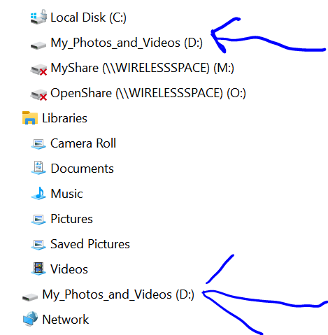 External drives show twice in file explorer In Windows 10 external usb drives show twice in... 241fbafc-73d0-4cf8-b63d-4e4d8edbb5e6?upload=true.png