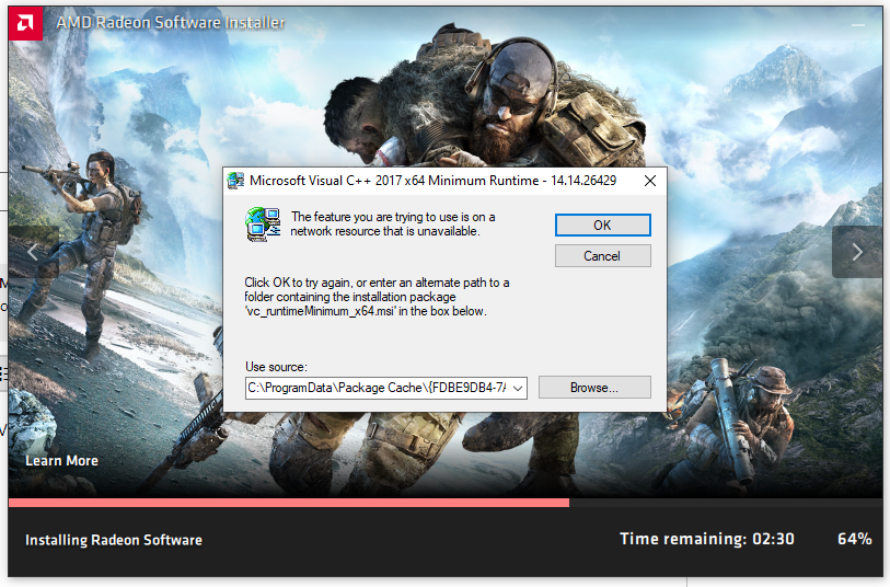 Unable to install AMD Radeon Display Driver. 245d9b34-19af-4ab8-959c-046b4a03a395?upload=true.png