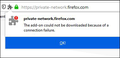 Does the print nightmare issue apply to a private network with a firewall 248419d1569156677t-firefox-private-network-install-issue-firefox-connection-message.png
