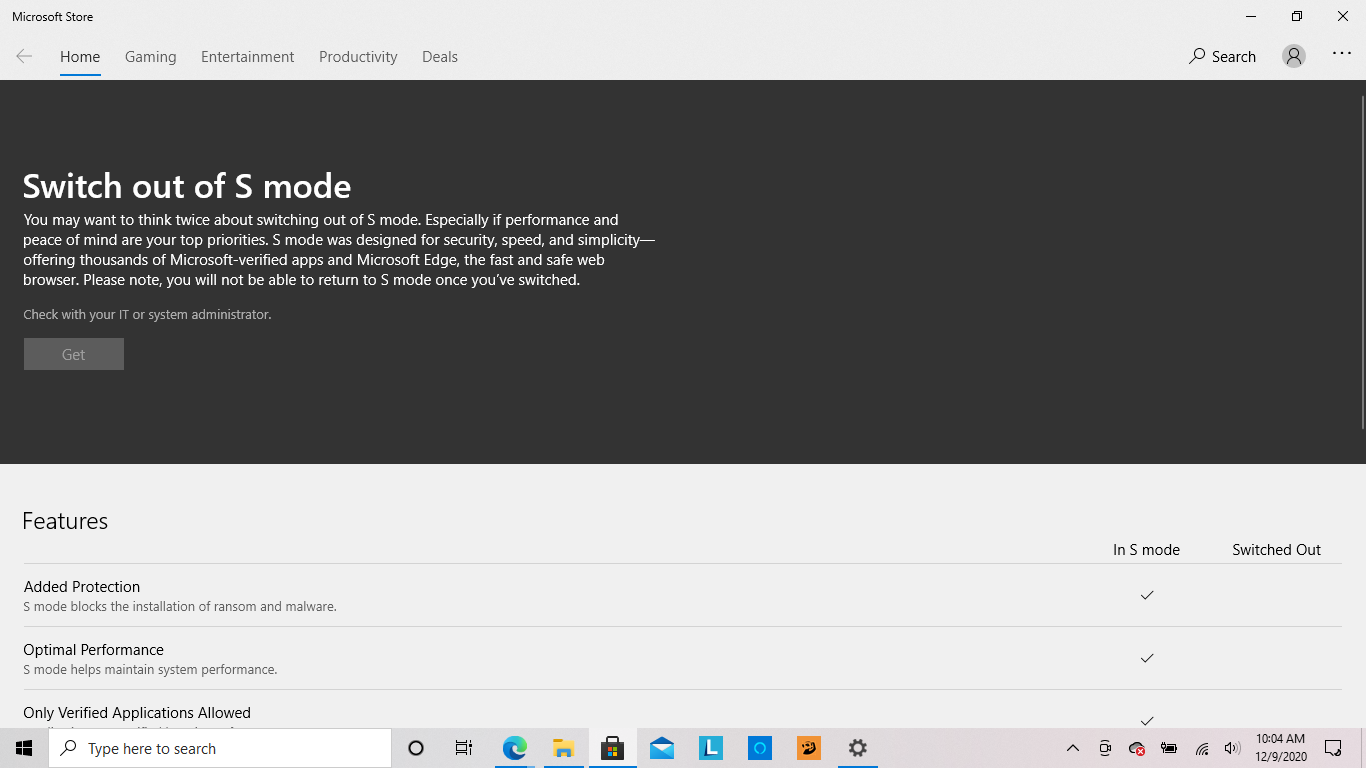 The Switch to Windows S mode doesn't show up in my Settings 24c4a46b-9bcc-4711-b0e3-2102d9a565de?upload=true.png