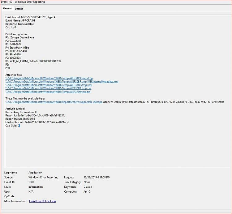 Problem installing Izotope iProduct Portal 251561d1571352072t-crash-user-app-izotope-ozone-9-a-event-log-crash.jpg