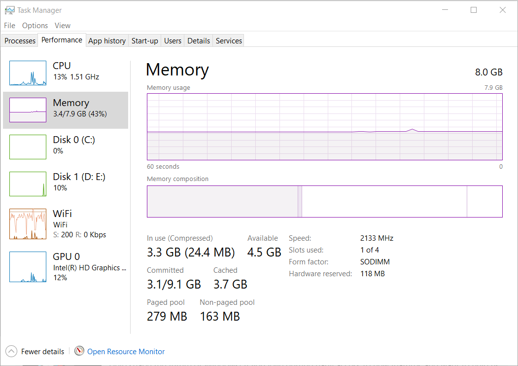Task Manager displays reduced memory speed in Windows 10 version 1903 2532fe50-b80b-4594-8692-5206ed180e48?upload=true.png