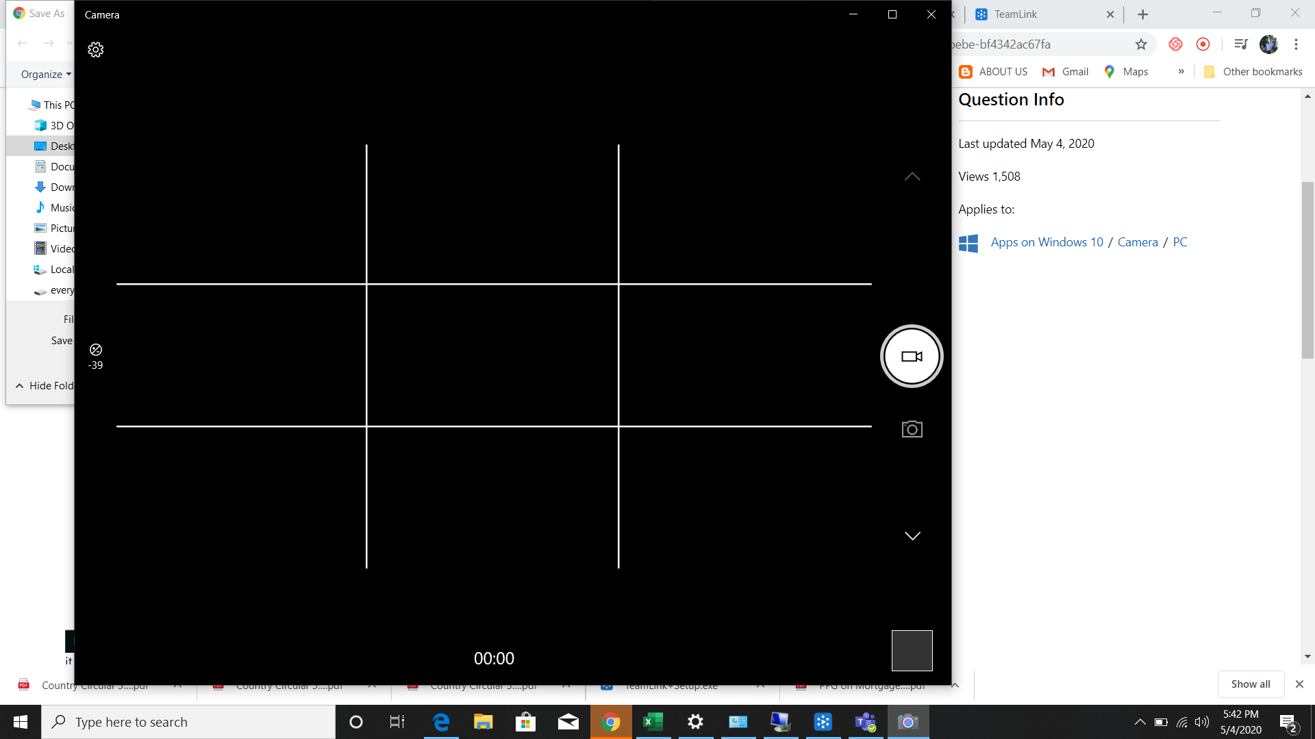 Green led light is on but camera is not working. 25619dfa-f60f-463e-90bb-e3cbcff04f7e?upload=true.png