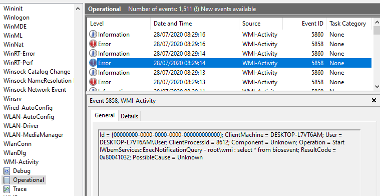 WMI Provider Host error - can't find problem service 25e0cfb2-ee2b-490d-a65d-5dcb27480d7a?upload=true.png
