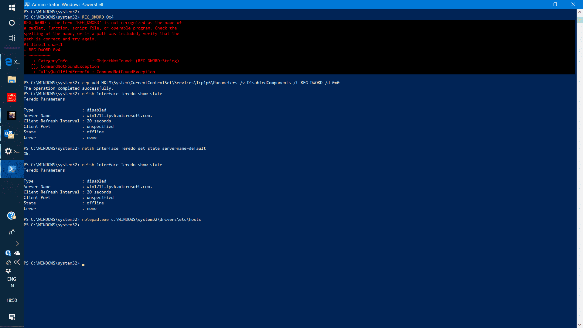 Teredo Tunneling Pseudo-Interface is no longer working 25e738e5-bebb-4745-a123-7cbcaa54704a?upload=true.png