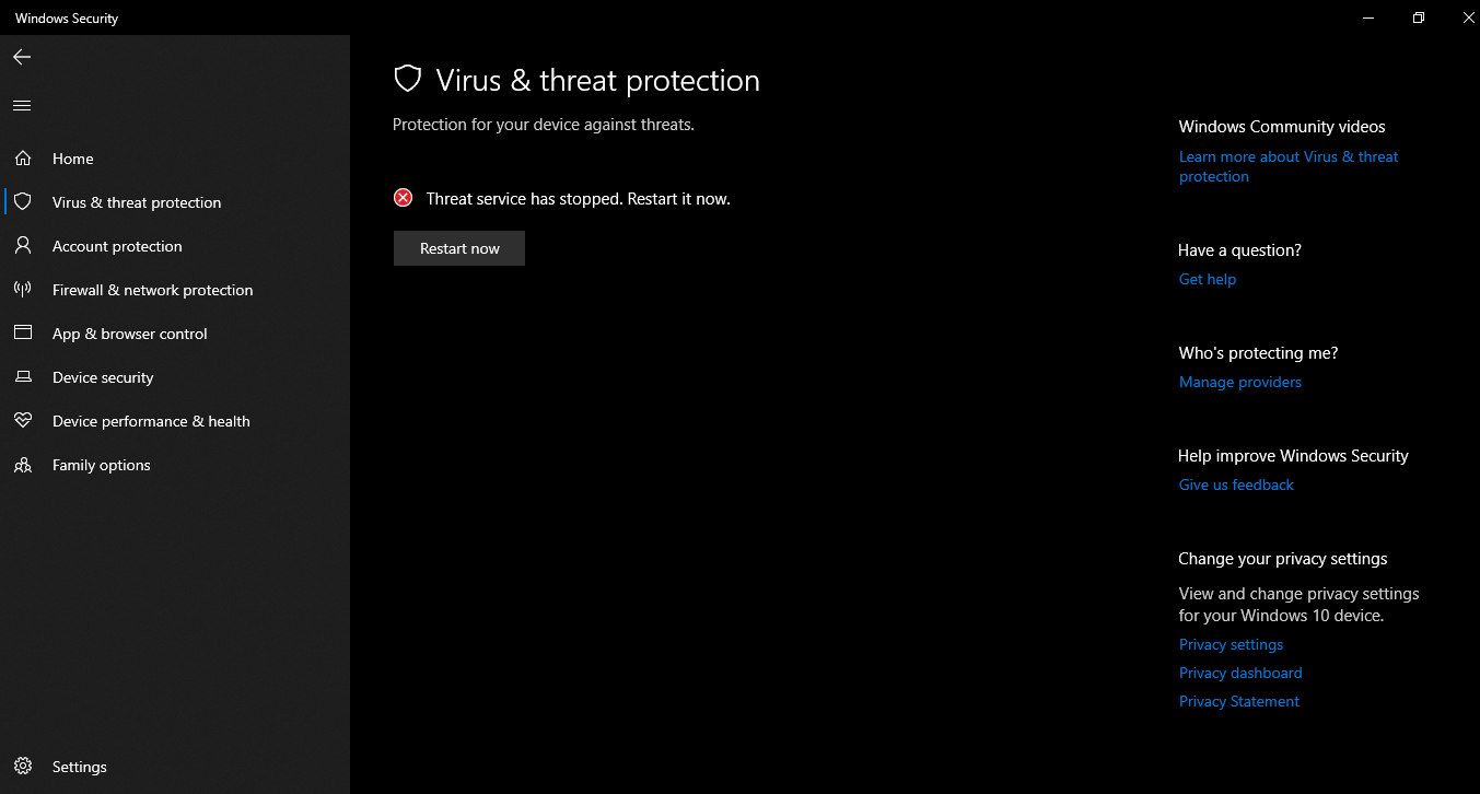 Windows Defender Threat Service Stopped and Won't Restart 26034b4a-48fe-4385-8a26-7bb214167a69?upload=true.png