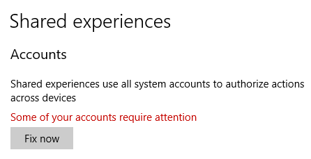 Shared Experiences Accounts require attention, but error code 0x8019005 appears. 27555f98-db7d-4b29-b696-3b408c5151e3?upload=true.png
