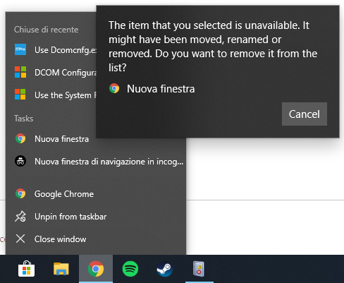Jump lists not working and error in Event Viewer: "Unable to start a DCOM server:... 27ee4dec-015b-464b-a299-dcad0f307cf7?upload=true.png