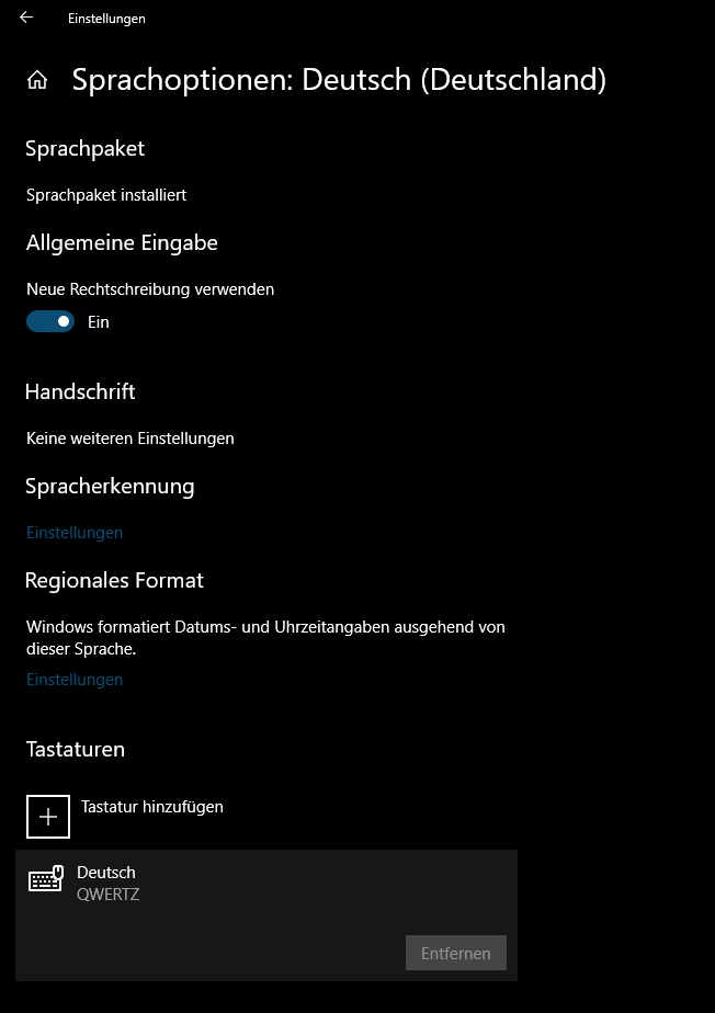 Windows 10 installs usa international keyboard