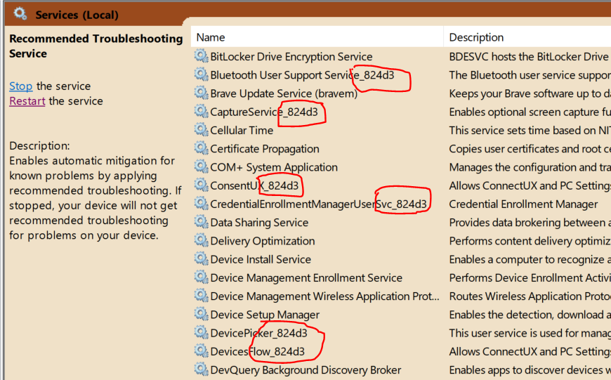 Windows 10 Services with odd appended characters = 824d3 28200851-69be-42d1-b68f-7cc0e3e3e93f?upload=true.png