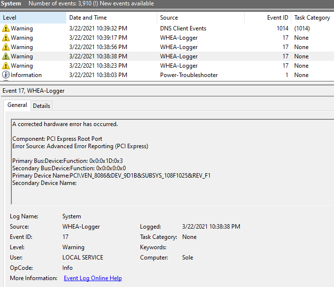 Whea_logger 17 error, wifi disconnects every 2 minutes 2838d576-b284-4310-b0b9-7ca3268f3297?upload=true.png