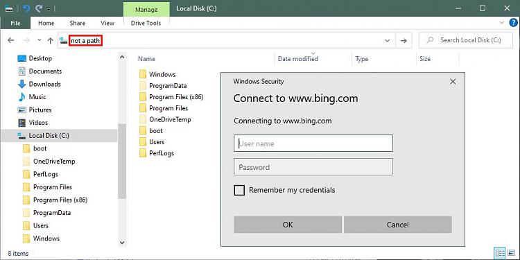 what is the weird dropdown below the address bar in file explorer? 284800d1592927533t-using-file-explorer-address-bar-connecttobingprompt.jpg