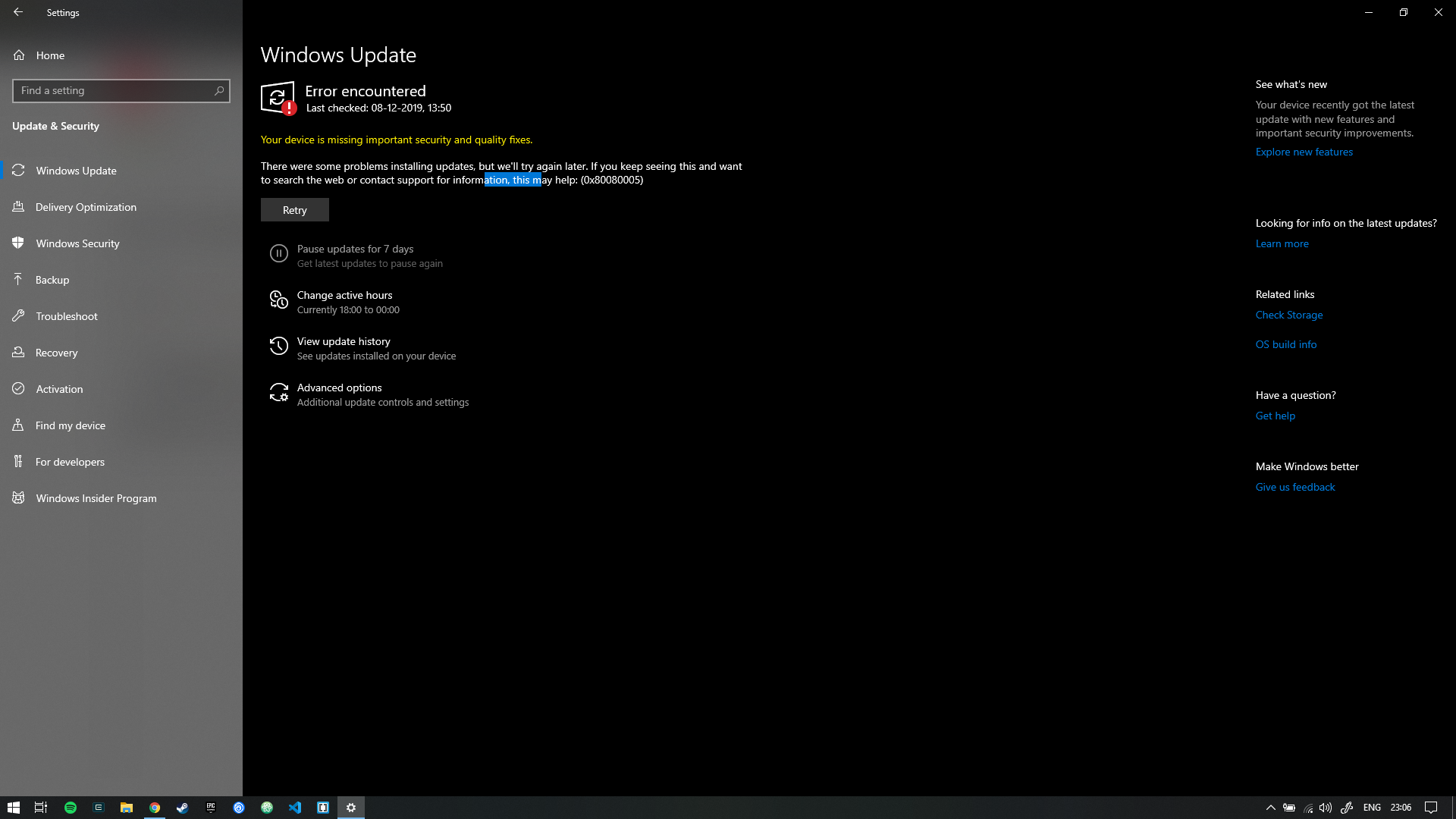 Windows 10 Error while updating. Error Code: 0x80080005 285ec97c-0ae0-442b-86a3-bf43208ee63c?upload=true.png
