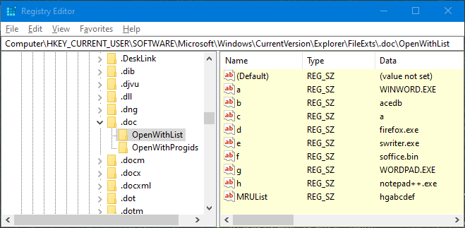 How can I add custom Explorer menu bar items the way OneDrive does? 294974d1598623158t-can-i-customize-list-suggest-apps-open-menu-regedit-doc-open-b4-edit.png