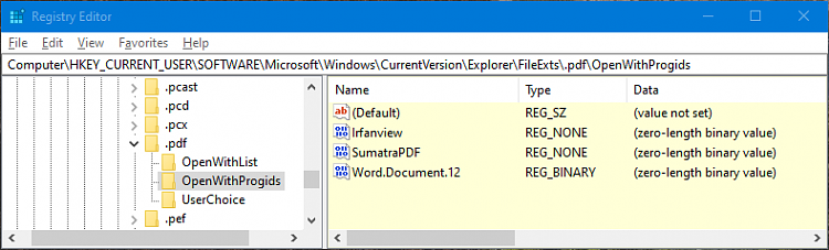 How can I add custom Explorer menu bar items the way OneDrive does? 294984d1598624610t-can-i-customize-list-suggest-apps-open-menu-regedit-pdf-open-word-progids.png