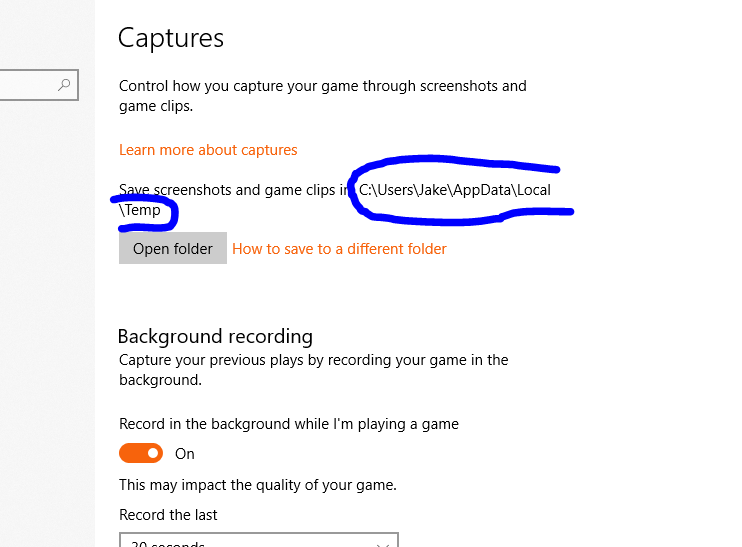 Can i manually change the Game Bar capture address? 296367d1599484800t-unable-move-captures-folder-xbox-bar-captures-cap2.png