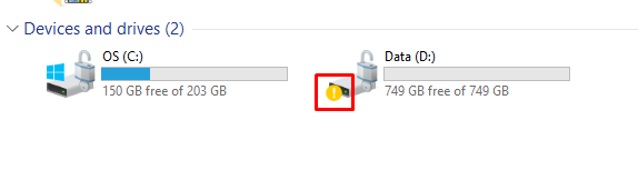 How can I remove the yellow i exclamation mark appeared at C and D drive in window 10? What... 296631d1599640118t-what-exclamation-mark-yellow-circle-my-d-drive-help-plz-driveimg.png