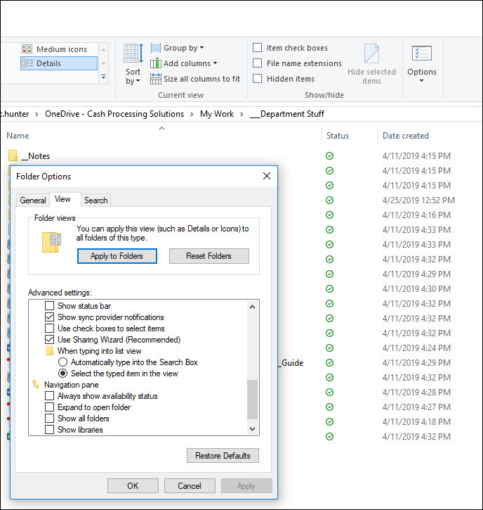 How can I remove the Status column from file explorer? 297fda40-2560-41f4-925e-57b6ae88b7e8?upload=true.jpg