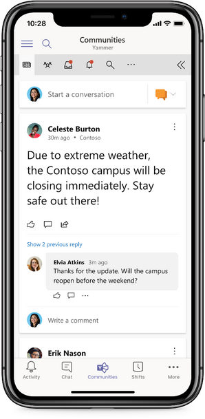 Notifications from Yammer communities now available in Microsoft Teams 298x609?v=1.png
