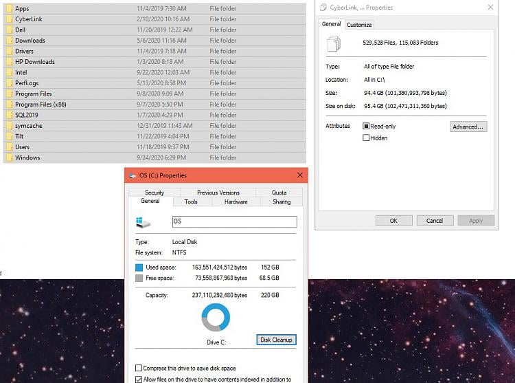 There is 201 gigabytes of unaccounted space being taken up on my laptop. 299185d1601173762t-unaccounted-dell-laptop-hard-drive-space-c-drive-ssd-c-drive-stats.jpg