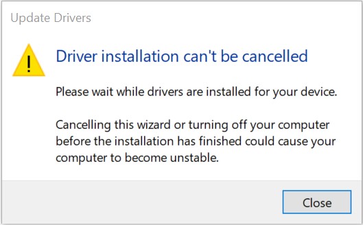 Update Drivers hangs with "Installing drivers..." phase. 299a4e07-2167-4fea-a82a-d05074904b80?upload=true.jpg