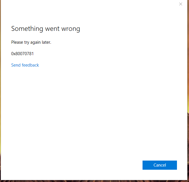 Cannot log into my MSA in Windows 10 (in office, in store, in Windows) Error: 0x80070781... 29a4adc9-471d-4f72-b571-5d3d9a28ed2b?upload=true.png