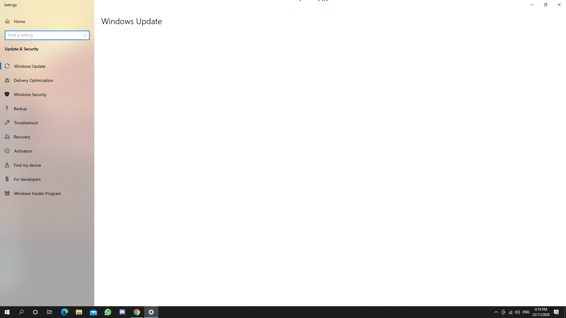 windows update loads forever and stays blank 2a0160c0-a42c-466f-827d-6f72355613c8?upload=true.png