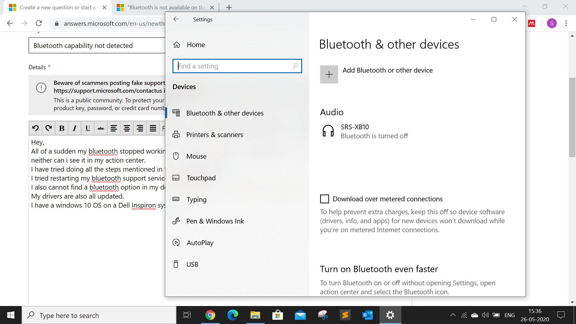Bluetooth capability not detected