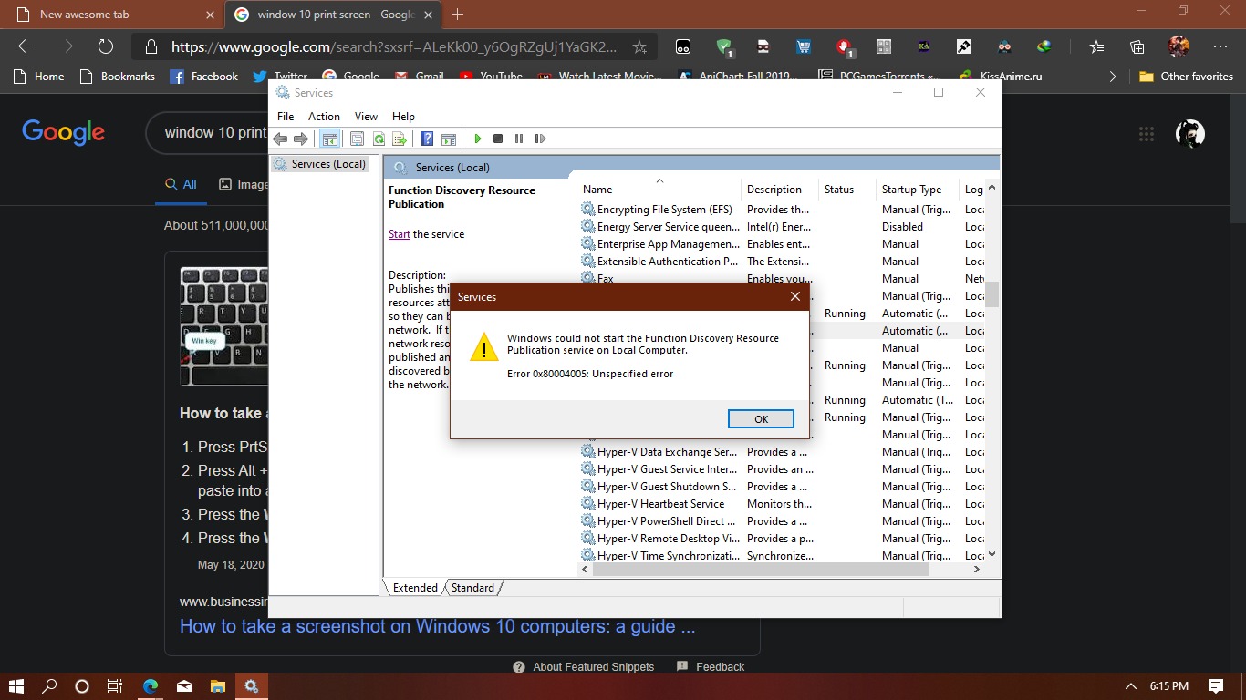 function discovery resource publication could not start error. i have already receive many... 2acf046e-cd7c-4a1b-a3c3-d2f377c2f512?upload=true.png
