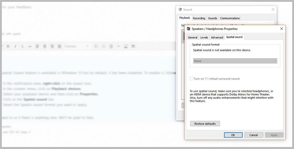 Spatial Sound in settings will not change from 'Off' 2b0dc05a-7bce-4d94-b76f-45e633396d03.jpg