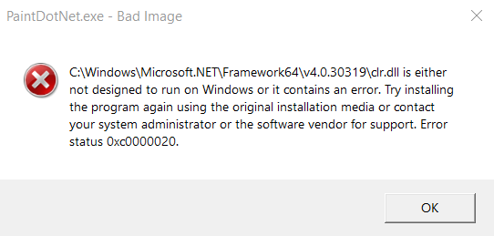 Bad Image Error from clr.dll 2b7d1986-c33f-44ff-bc03-1c0eaa276ec8?upload=true.png