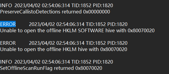 MDA Offline Scan: "Unable to open the offline HKLM..." %2bhAqR5bXtR2%2beUFUywBOLkfwAKZLNqERWZgwsIcOY0nJABTzmOyC%2f%2fimnINUrNnXbdetAl%2fORkpQS0WYiw8%3d.png