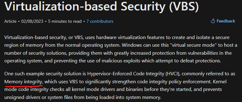 Cannot turn Memory integrity on in Core Isolation in Device Security, and no incompatible... 2btNkU9xapBf8j2p5aFSsga4GmNmSCefWTK9NukxqfkZfZNPMD8mXtIfk7q0VPgs2s7fiBi2lXDRhch0GVbqt2kaEwe7E%3d.png