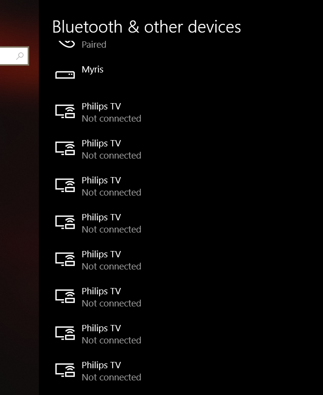 My Philips TV keeps showing up on my device list dozens of times. 2de5b55e-4524-4276-8ce0-f09438dc8e8b?upload=true.png