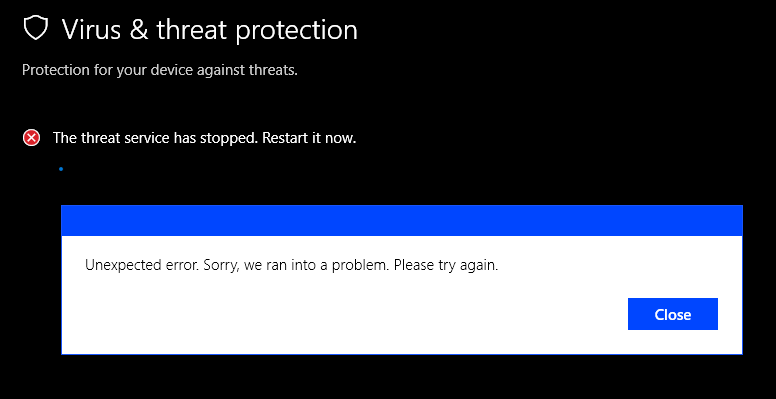 Microsoft/Windows Defender Antivirus Service stuck on disabled and wont restart 2e1741df-f6f0-4dfe-8f4f-eec33efbdc4c?upload=true.png