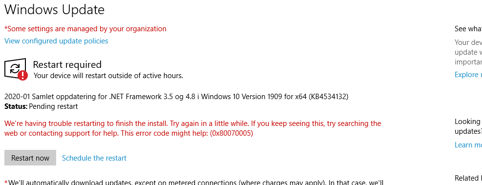 Windows Update error on Windows 10 - We're having trouble restarting to finish the install 2ebe0b11-2d50-46ff-a57e-35bb25d8b297?upload=true.png