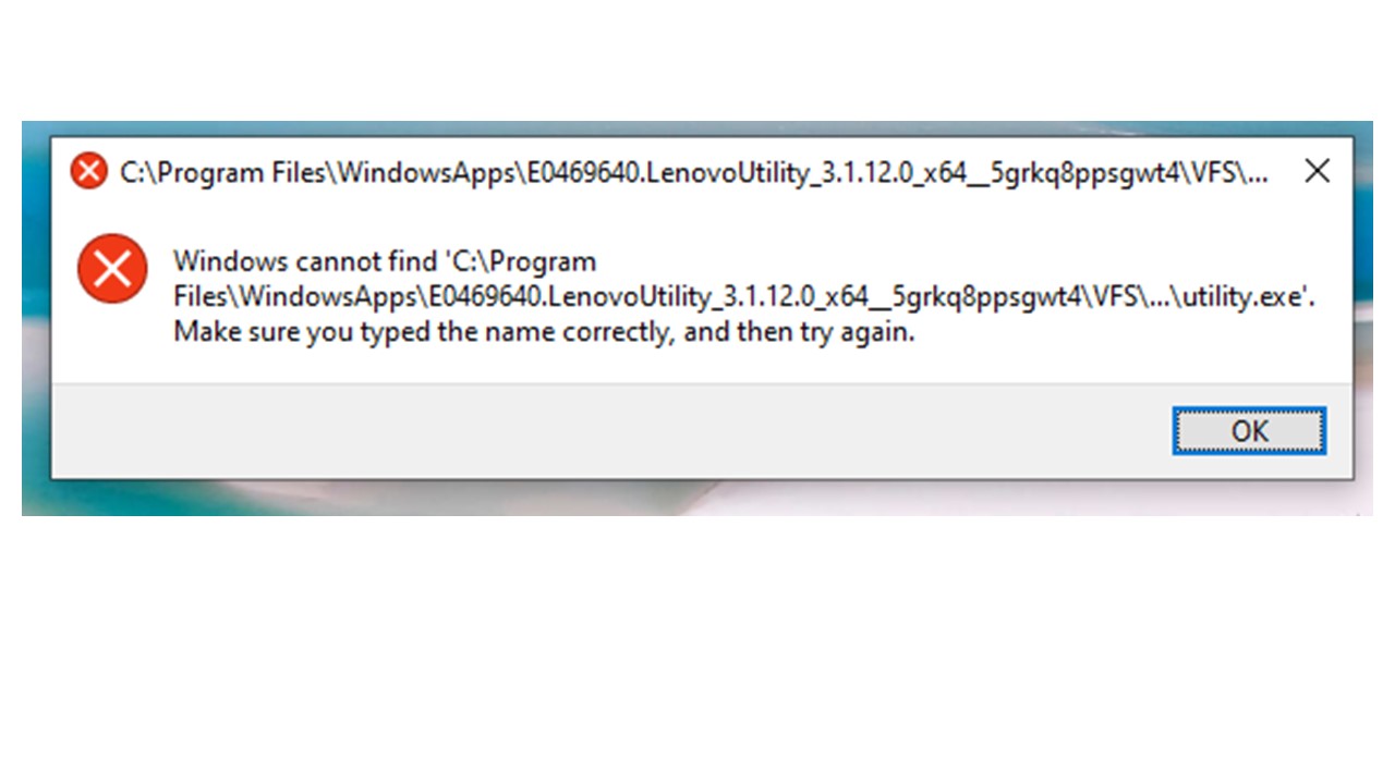 Pop up window after start up: ERROR WINDOWS CANNOT FIND PROGRAM 2ebfc46d-fcef-4fdb-afca-b9134b0ad668?upload=true.jpg