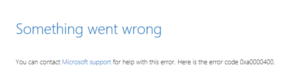 Encounter error 0xa0000400 error when try to update to 2004 from 1909. 2f23090a-ae37-4a65-ad06-6e5424ea23d8?upload=true.png
